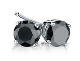 Black Diamond Stud Earrings 1.0 Carats (ctw) in Sterling Silver